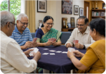 Members playing cards